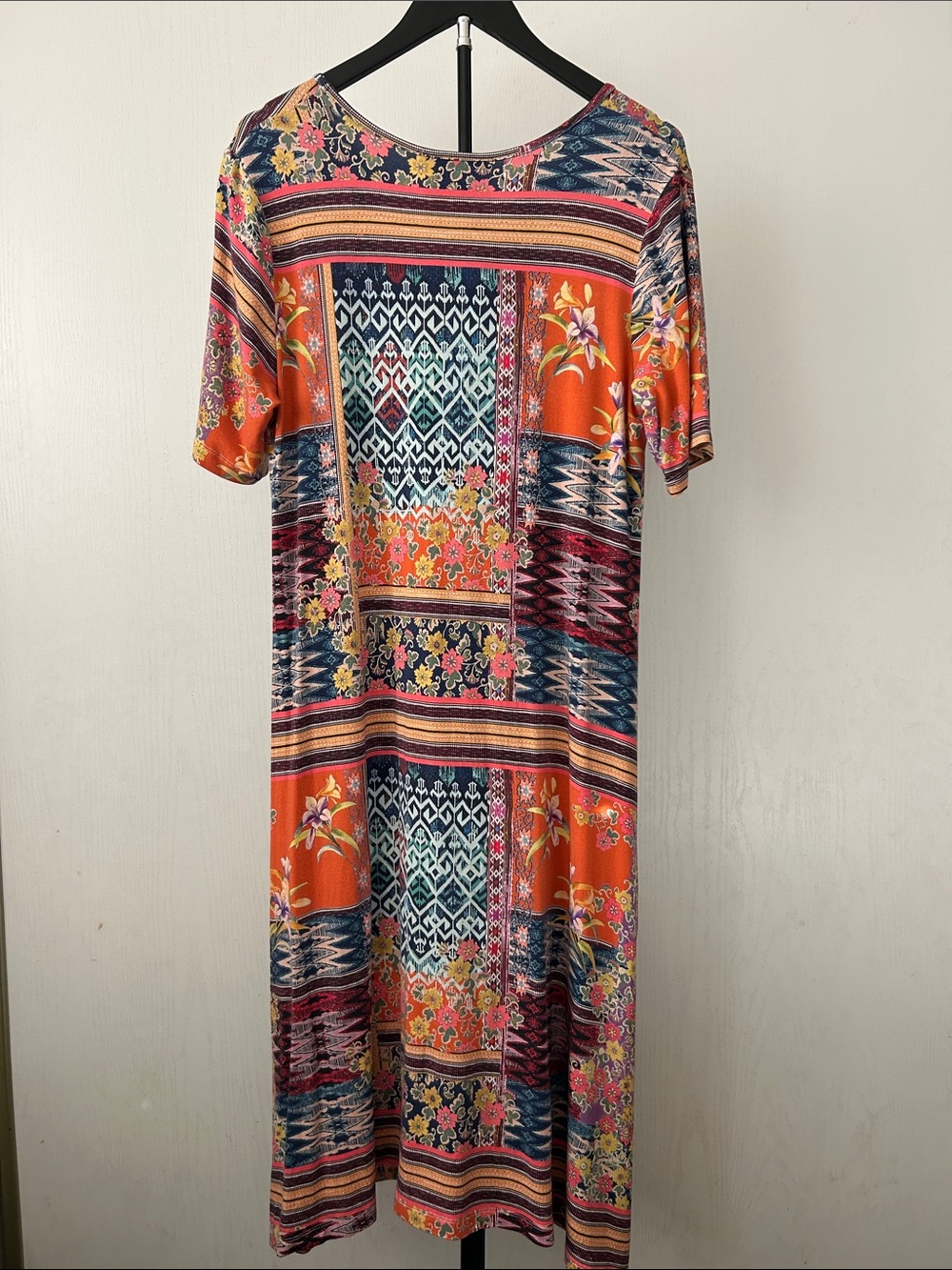 Johnny Was Allie Flower Bamboo Swing Dress with Floral Boho Patchwork Print - Picture 4 of 6
